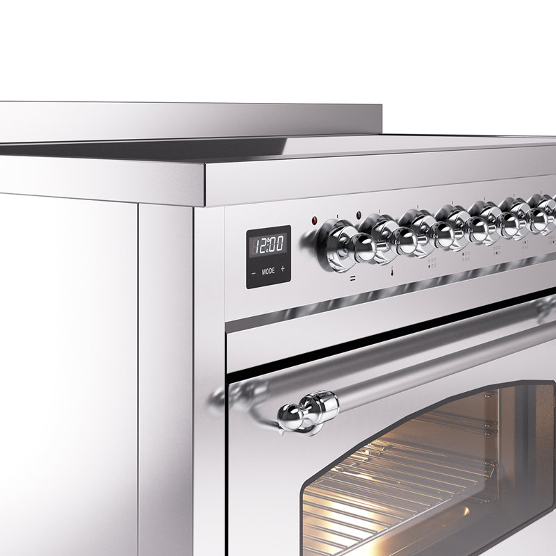 ILVE Nostalgie II 48 in Induction Range, Stainless Steel/Chrome