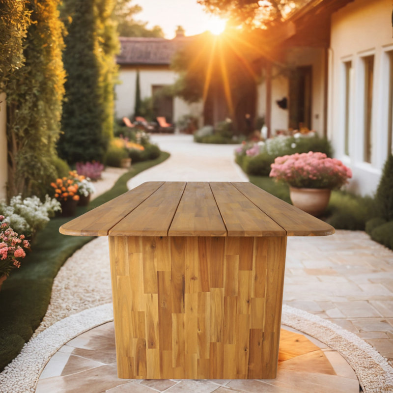 Adwoa Acacia Wood Patio Outdoor Dining Table