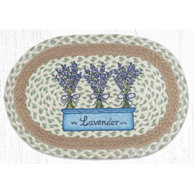  Napperon lavande ovale en coton tressé à la main 13 po x 19 po Lavender