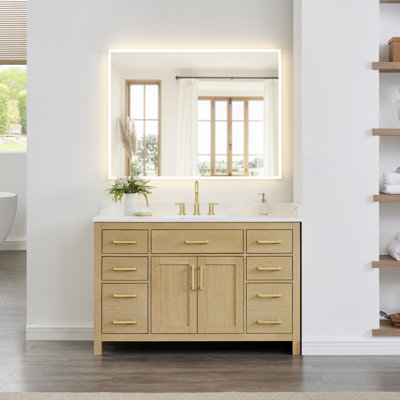 Beckett 54" Freestanding Single Bathroom Vanity with Quartz Top