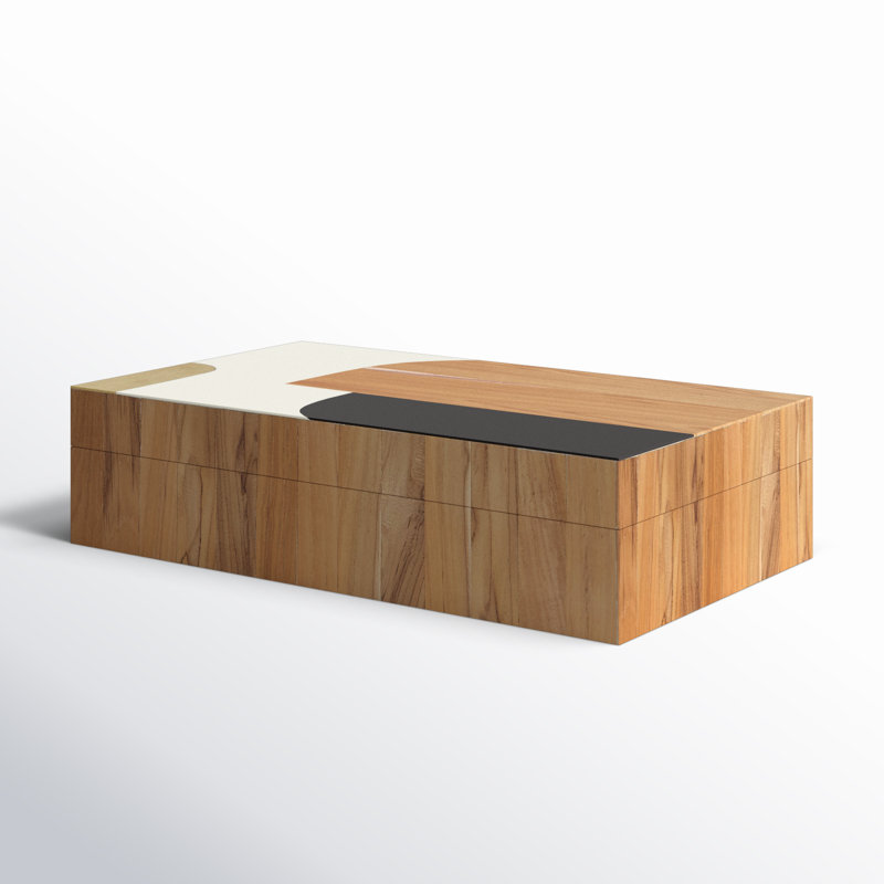 Inlaid Decorative Box, 2.25" H x 5.25" W x 9" D