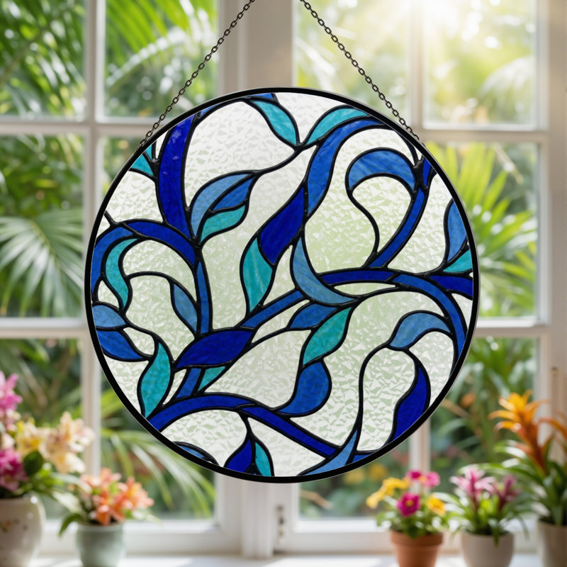 Panneau de vitrail en verre coloré 7,8 "H, H 7,8 po x l 7,8 po