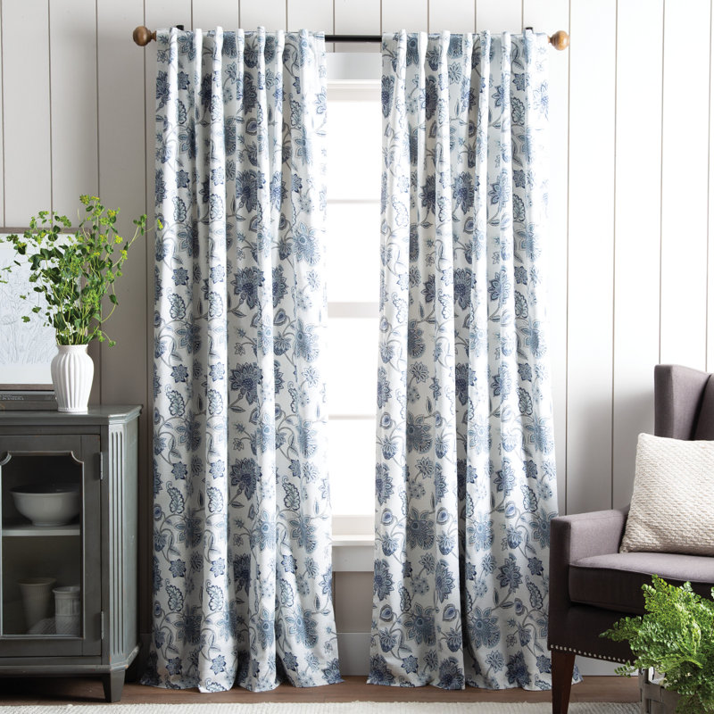 Paire de rideaux occultant avec passe-tringle Jakarta, Indigo, l 50" x L 84"