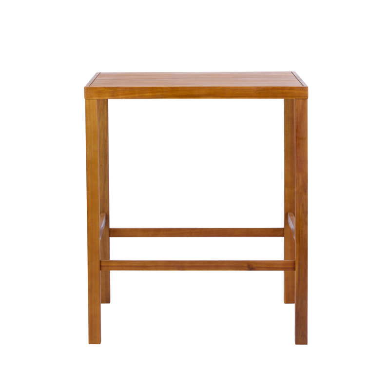 Tables de patio spacieuses, style bar rustique en bois d'acacia massif pour la salle à manger