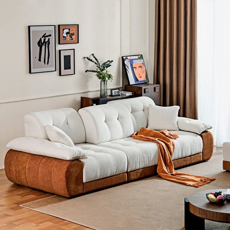 Color-Block Adjustable Backrest Sofa