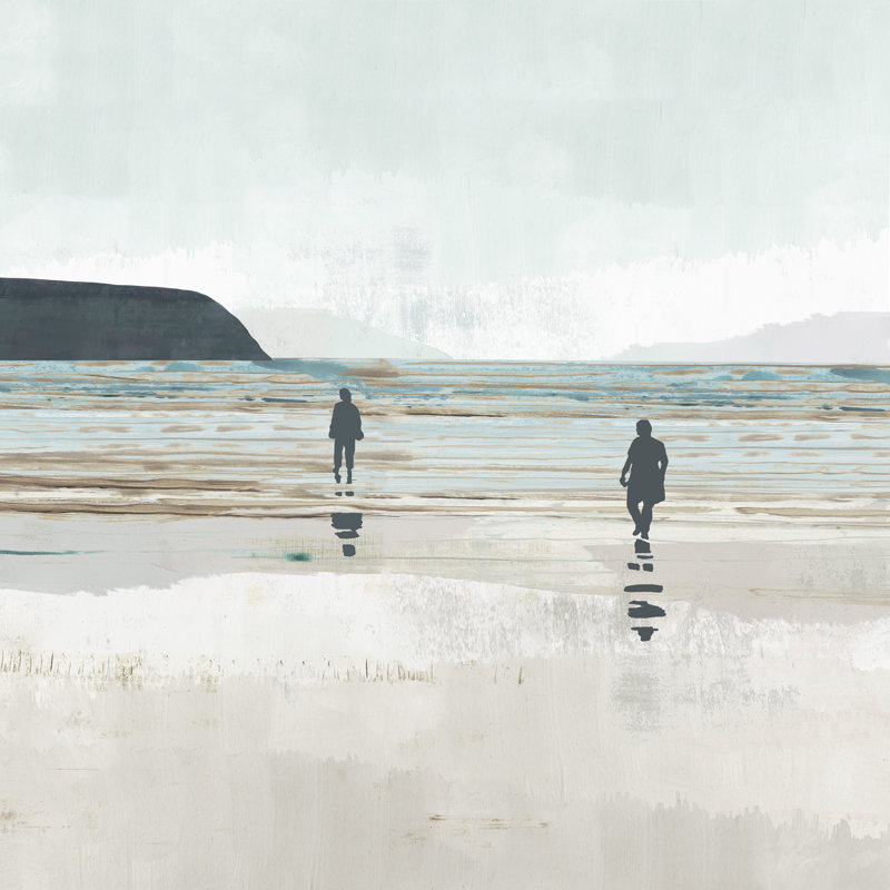Beach Walking III by Flora Kouta - Wrapped Canvas Painting, 122cm H x 122cm W