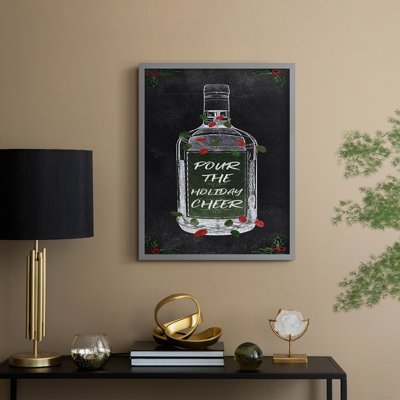 Holiday Cheers Wine Framed Print - Solid Wood