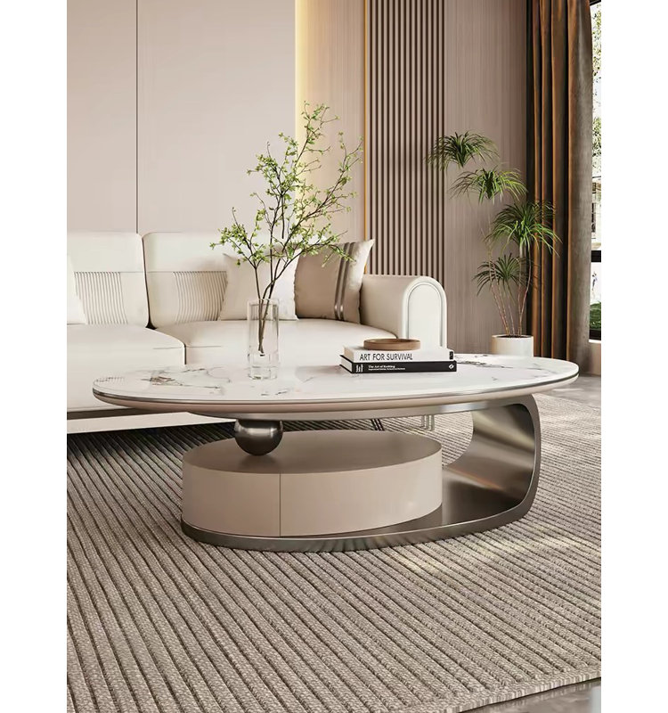 Pedestal Coffee Table with Storage