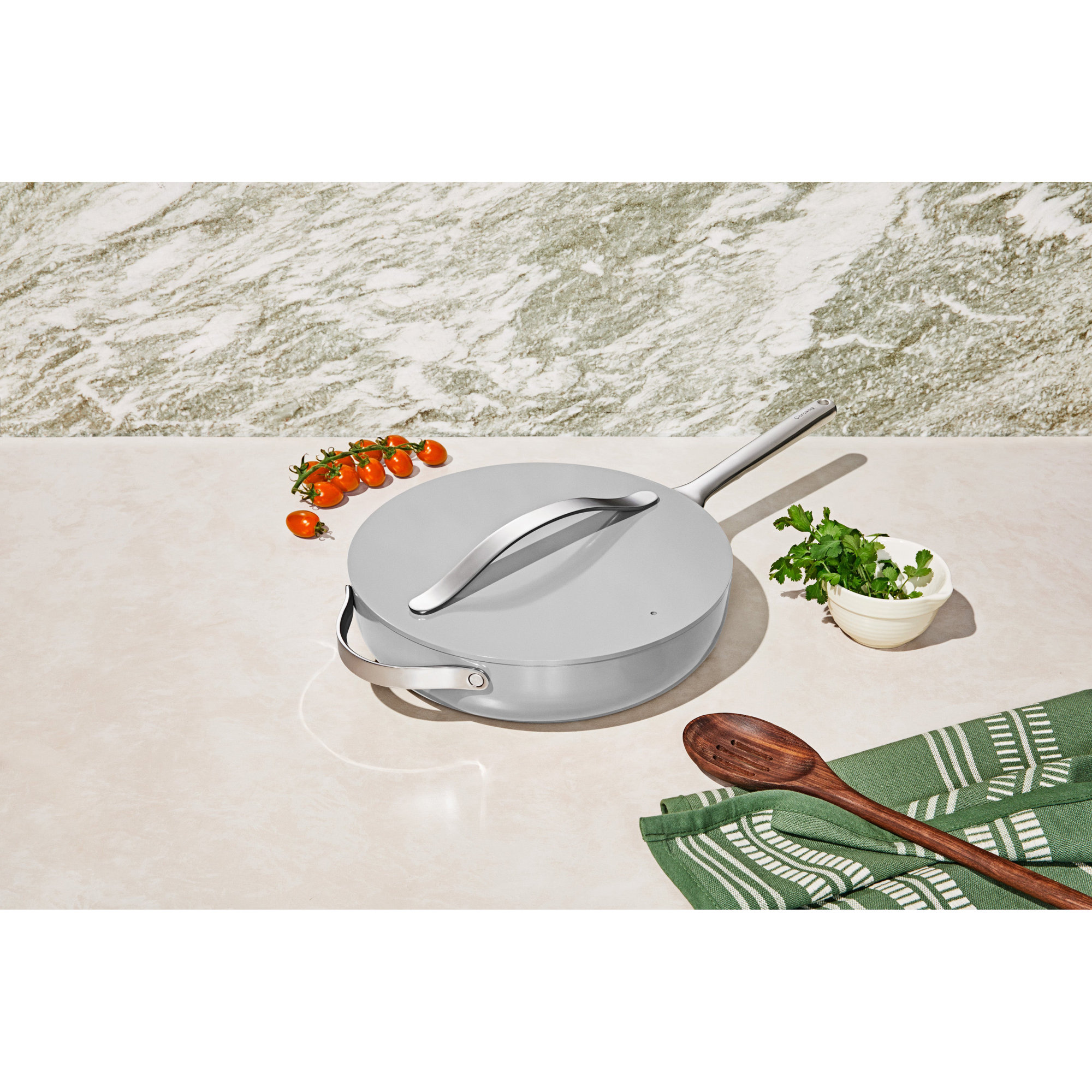 Caraway 4.5Qt Nonstick Ceramic Saute Pan W/ Lid, Gray