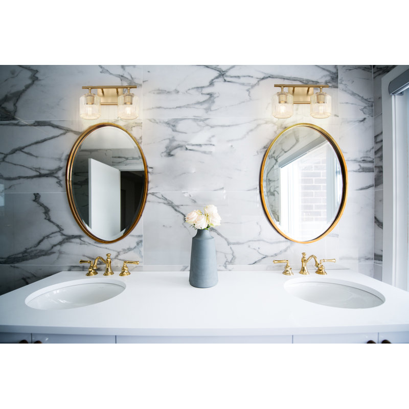 Braggs 2 Light Vanity, Brushed Gold