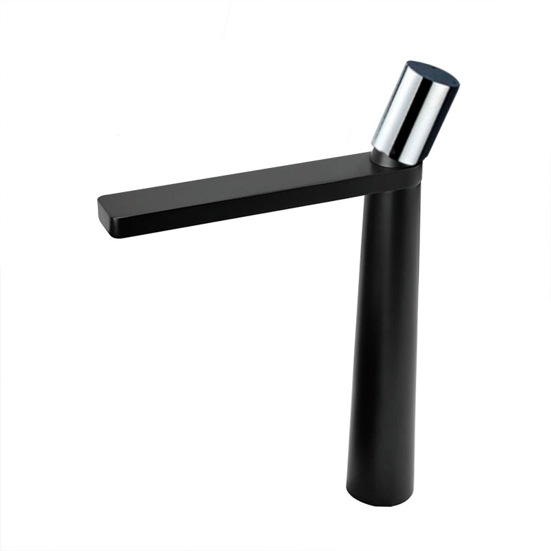 Sandwell Deck Mounted 12 Vanity Faucet Contemporary Design, Matte Black/Chrome