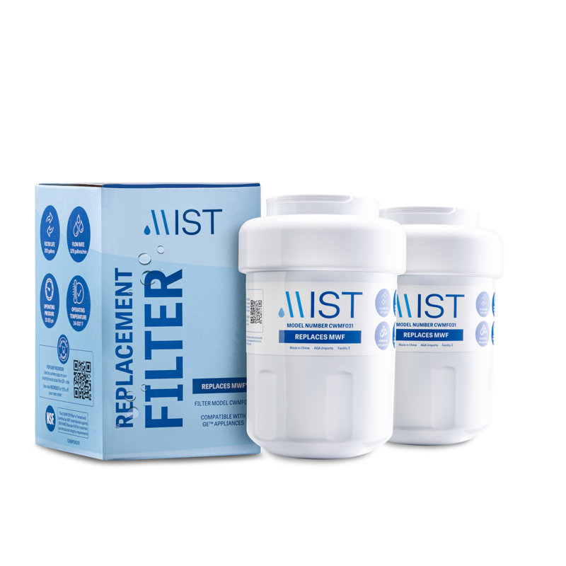Mist MWF Replacement Refrigerator Water Filter Compatible with GE: MWF, MWFP, GWF, GWFA