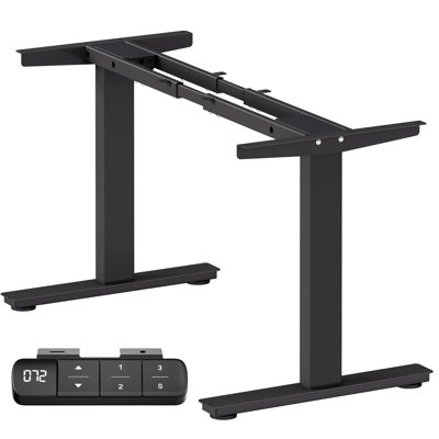 Structure de bureau électrique à deux moteurs avec contrôleur de mémoire, pieds de table de bureau d'ordinateur réglables jusqu'à 47,3 po pour bureau à domicile, montage rapide