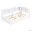 Lit de jour simple avec lit gigogne, armoires de rangement et ports USB