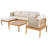 Abdel 5-Person Outdoor Acacia Wood Conversation Set With Cushions And Table