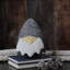 Décoration de table en forme de gnome de tête de père Noël 8 "gris et blanc