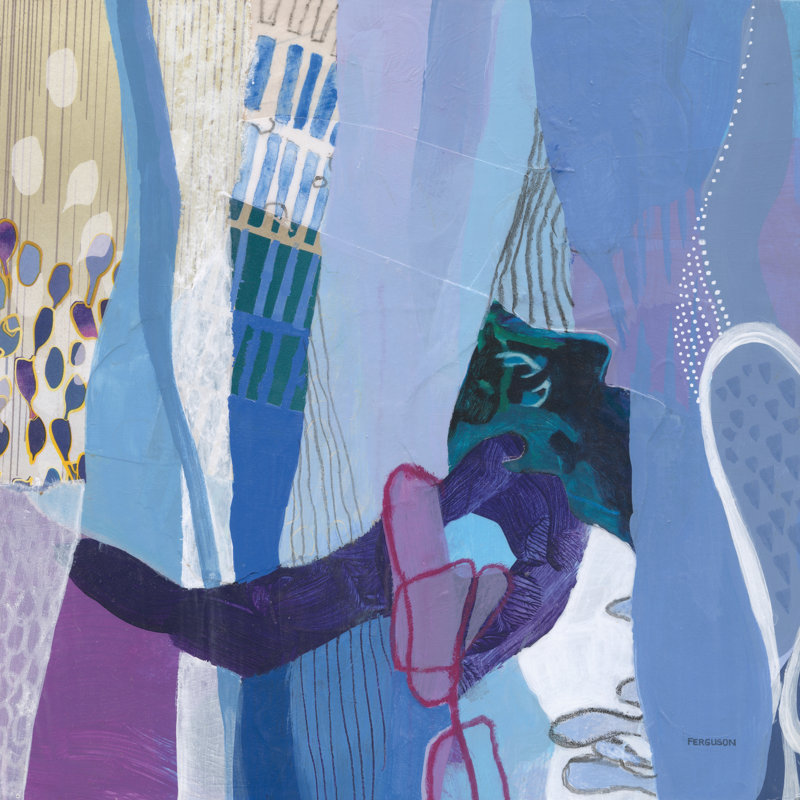 «Periwinkle» par Kathy Ferguson - reproduction d'art sur toile tendue, H 30 po x l 30 po, Non, Cadre flottant blanc
