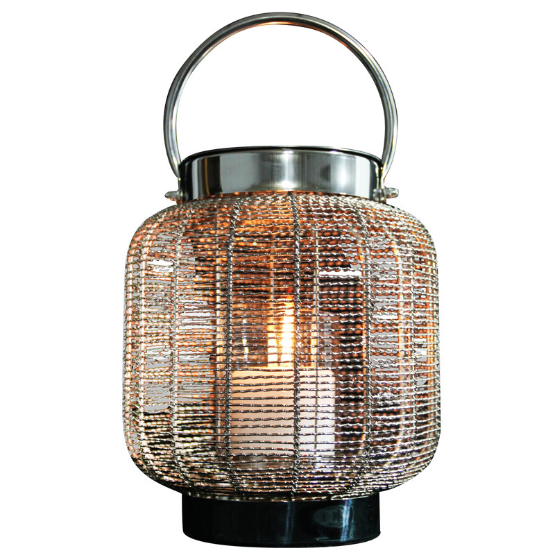 Stainless Steel Chrome Free-standing Gel Fire Pit Lantern