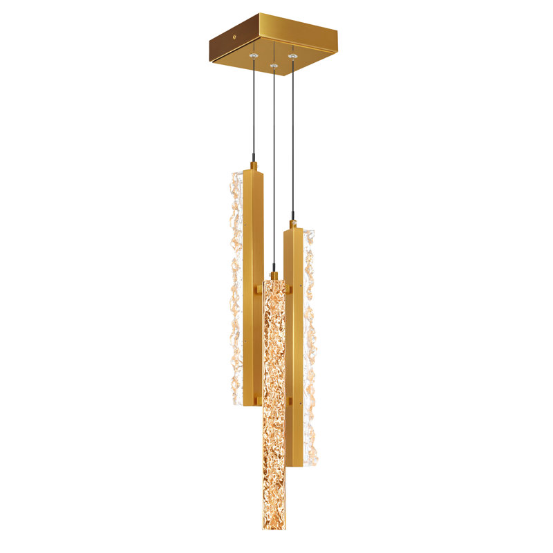 Mini-luminaire suspendu moderne à DEL de 6 po avec petit luminaire suspendu en verre texturé fait à la main pour îlot de cuisine, comptoir de bar, salle à manger et salon
