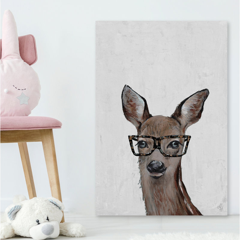«Hippie Deer III» par Hamise, reproduction sur toile tendue, H 45 po x l 30 po x P 1,5 po