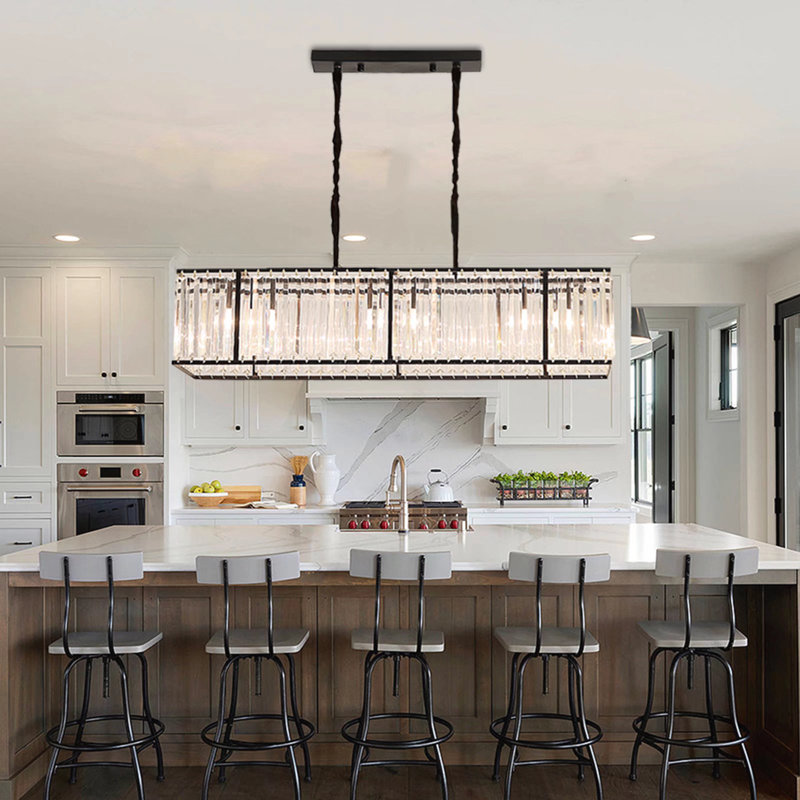 Lustre rectangulaire à 6 lumières pour îlot de cuisine