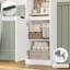 Tour de rangement haute de 73,4 po avec porte et 6 tablettes, armoire de salle de bain mince, organisateur de salle de bain peu encombrant pour la toilette, salle de lavage, petits espaces-919026344