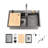 304 Stainless Steel Flying Rain Waterfall Basin - Sink For Kitchen Vegetable Wash Gray Single Slot With Control