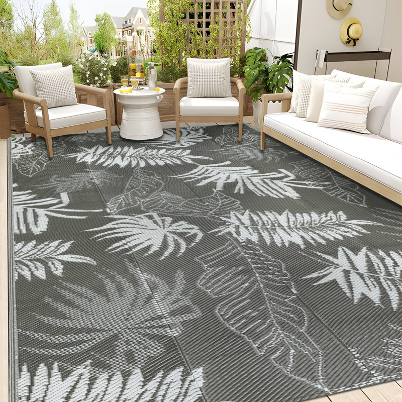 Outdoor Rug  Patio Waterproof, Reversible Outdoor Plastic Straw Rug RV Mat, Indoor Outdoor Carpet Large Area Rug for Patio Camping Deck Backyard Balcony Picnic Beach