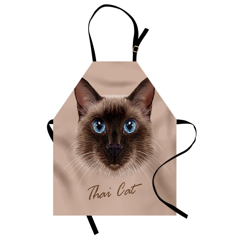 East Urban Home Cat Apron, Cooking Gardening, Adult Size, Multicolor