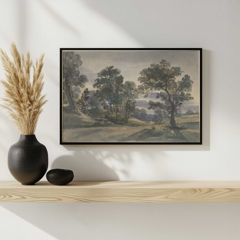 Reproduction d'art sur toile A Parkland View At Dusk, H 32 po x l 24 po, Brun