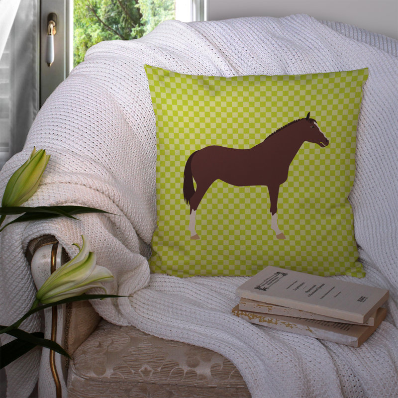 Coussin extérieur à contrôle de cheval english thoroughb, 14 po x 14 po, Vert