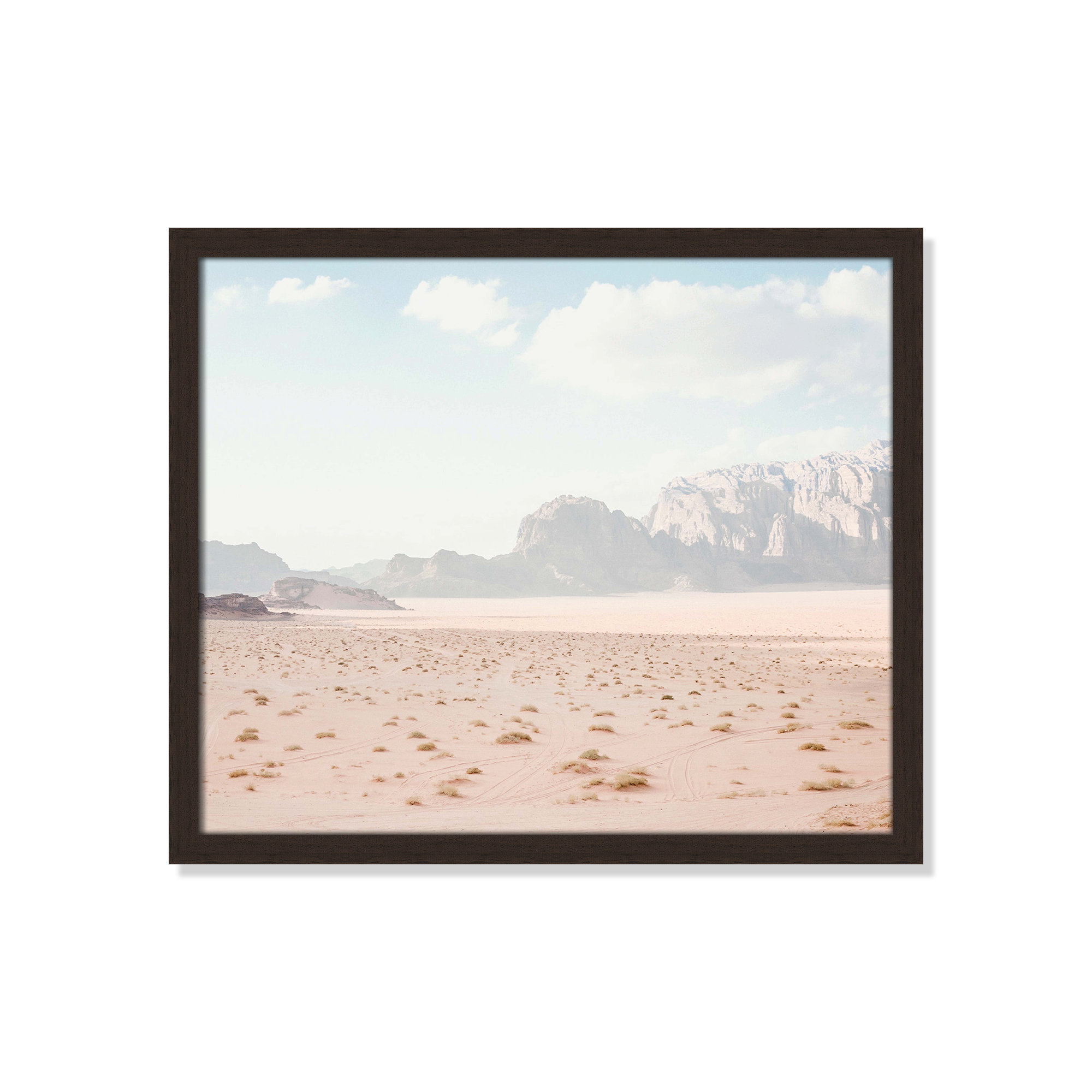 Tire Tracks by Leah Straatsma, Open Grain Walnut Framed, 19" W x 16" H
