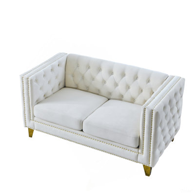 Canapé 3 places + canapé 2 places. VELOUR BEIGE