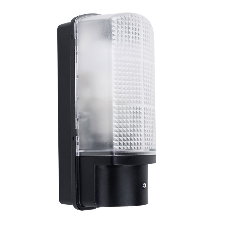 Lightsey Black 28cm H Outdoor Bulkhead Light with Dusk to Dawn, 3000