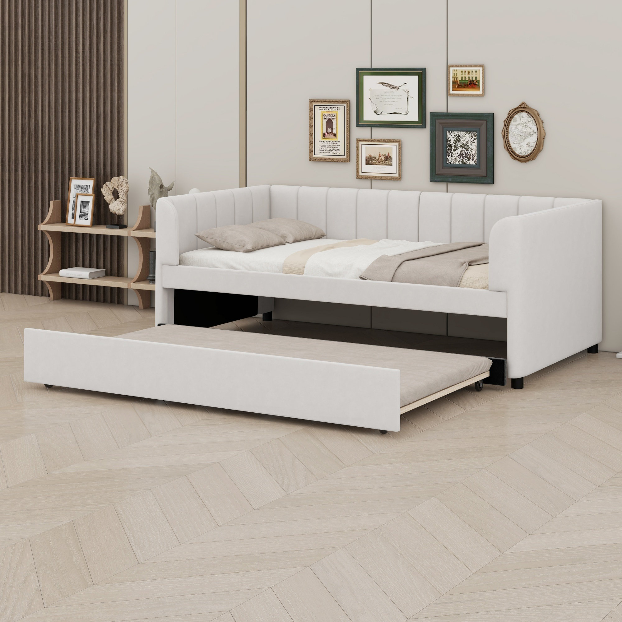 Latitude Run® Upholstered Daybed With Ergonomic Design Backrest And ...