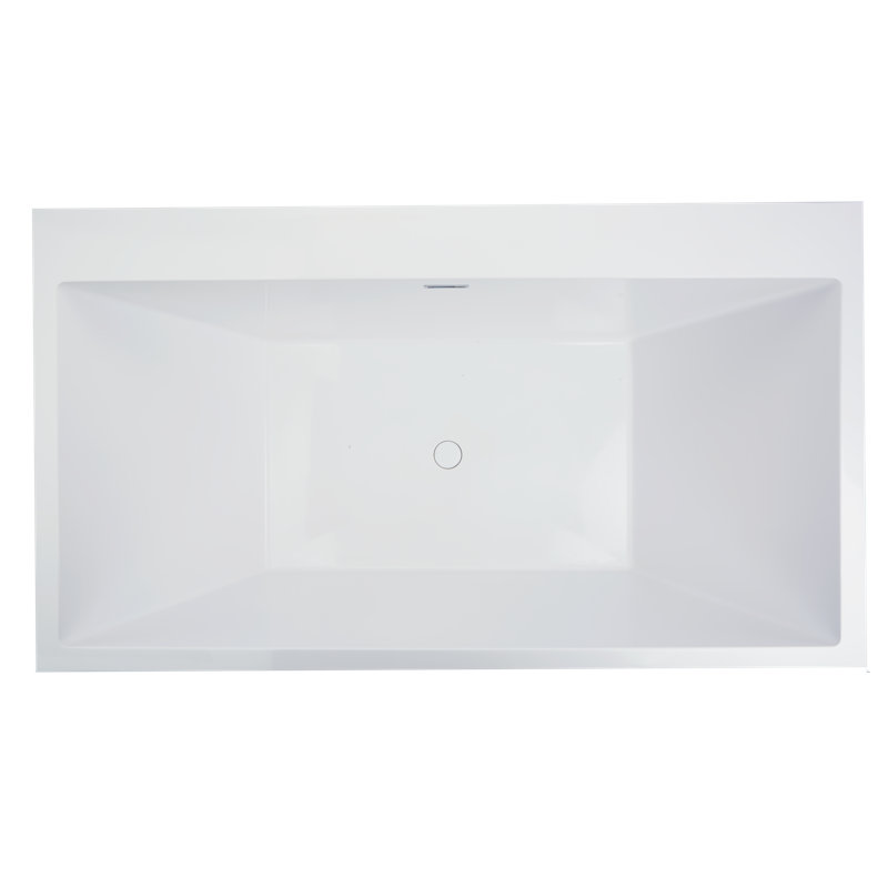 Manhattan 64'' L Freestanding Soaking Bathtub, Glossy White, Matte Black
