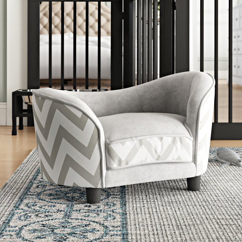 Chevron Orthopedic Polyester Pet Bed, Grey