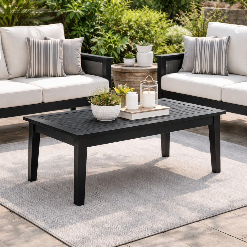 Table basse d'extérieur Lynbrook, Noir