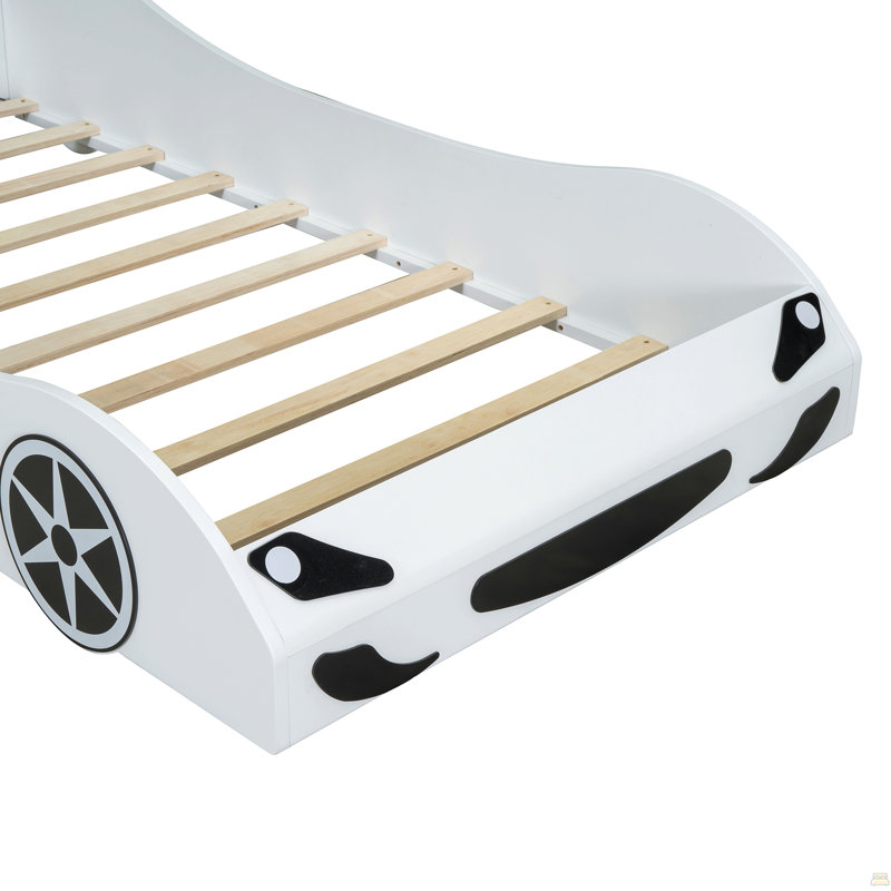 Lit plateforme Wood, Blanc