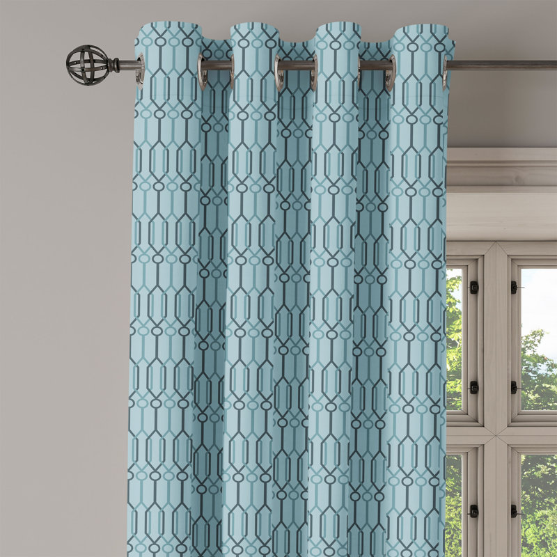 Rideau de fenêtre décoratif à 2 panneaux Latitude Run® Turquoise, 50 po, bleu ardoise / bleu pâle, L 50 po x L 84 po
