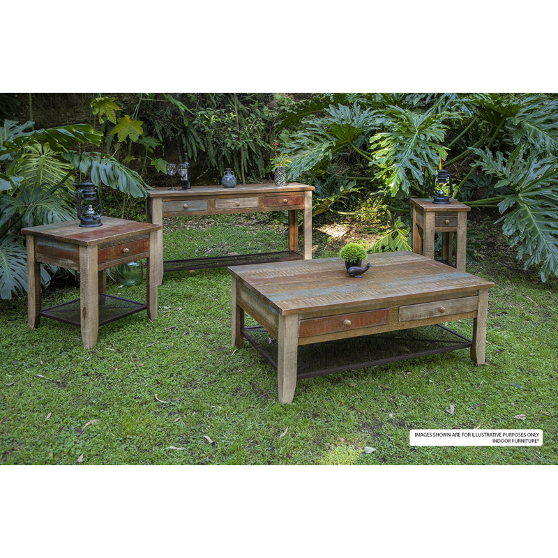 Table basse antique avec 4 tiroirs