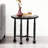 Retro Black Solid Wood Round Coffee Table