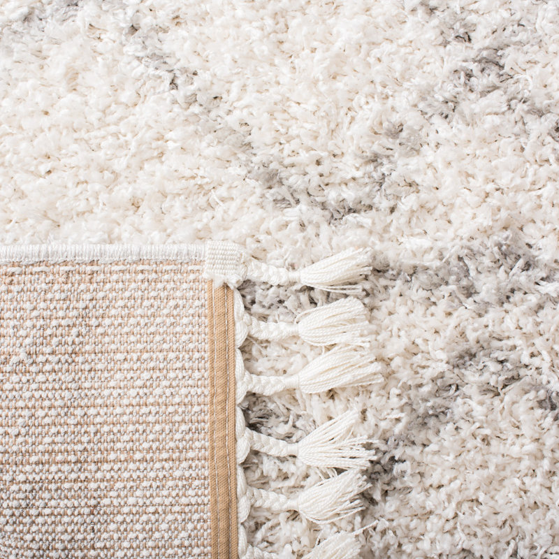 Tapis performance géométrique à poil long de luxe 400 Mckamey, Tapis de couloir 2 pi 6 po x 12 pi