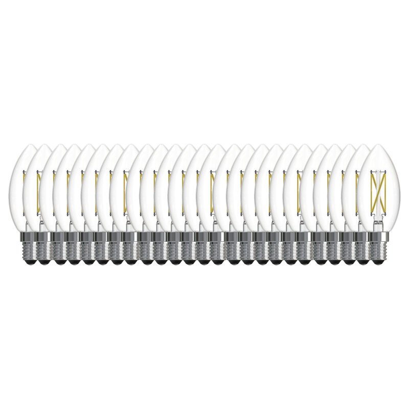 Ampoule à DEL à filament variable B11 avec finition transparente et base candélabre E12 , Paquet de 25, 4,1 W, 2700 Kelvins