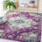 Brynlee Oriental Machine Made Power Loom Polypropylene Area Rug in Lavender/Light Blue-1459875903