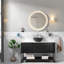 Meuble-lavabo moderne et spacieux avec lavabo en céramique, caisson en MDF au fini noir