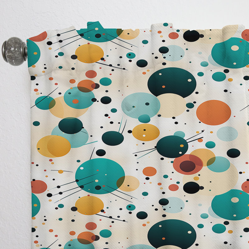 Futuriste motif à pois fusion I - Rideau abstrait - Rideau obscurcissant - 1 panneau, L 52 po x L 108 po