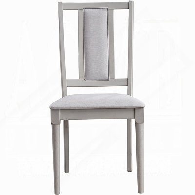 Elegant Gray Finish Contemporary Dining Chairs Set Of 2, Wooden Upholstered Seats For Modern Dining Room Furniture