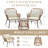 3-piece Outdoor Wicker Furniture Set, Patio Conversation Set For Garden, Balcony, Backyard-640910549-640910552