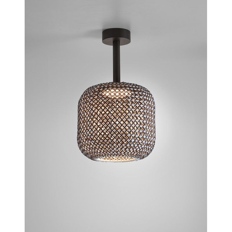 Nans LED Outdoor Semi Flush Mount, Brown